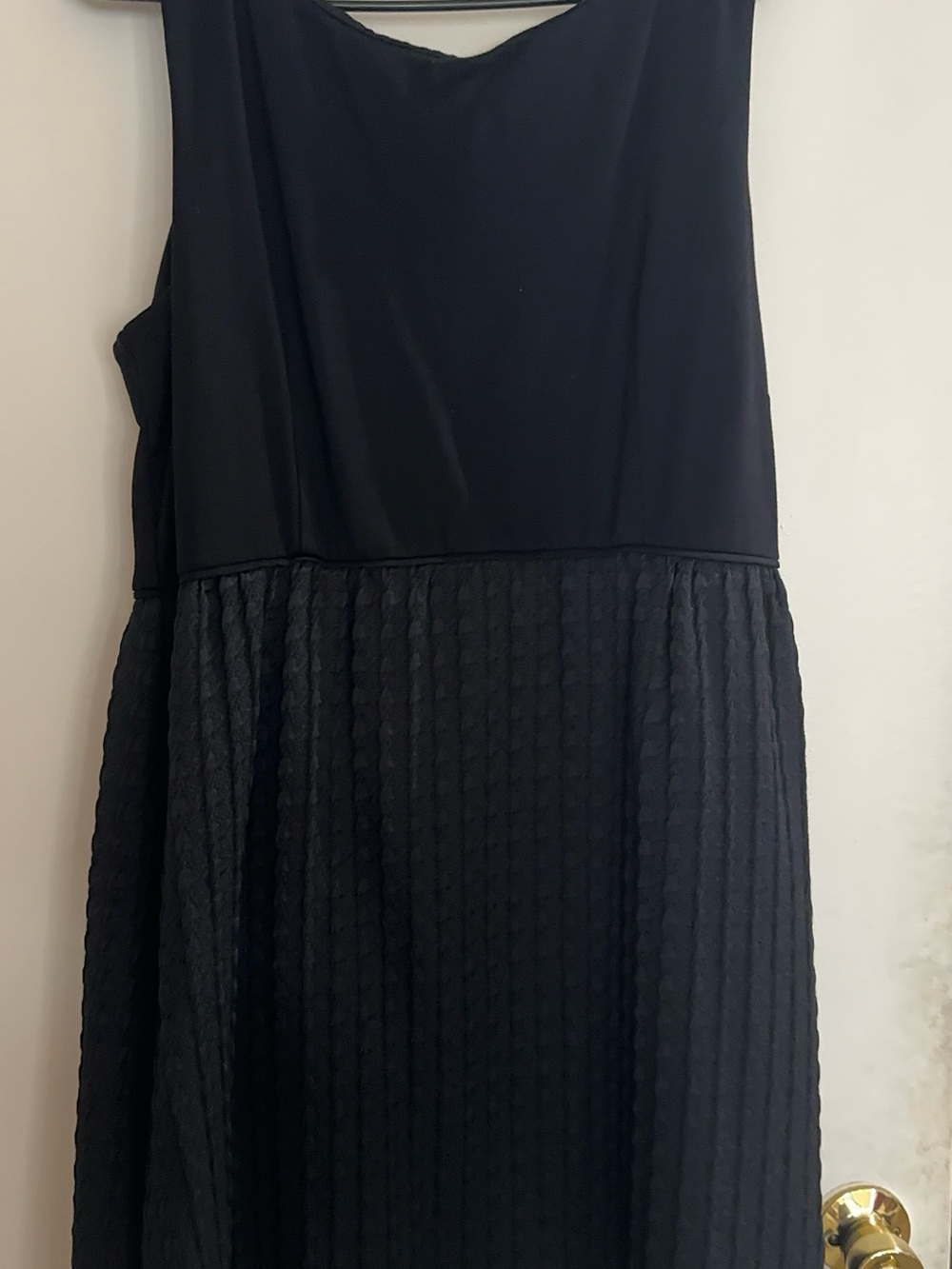 Banana Republic Black Textured Fit-and-Flare Dress